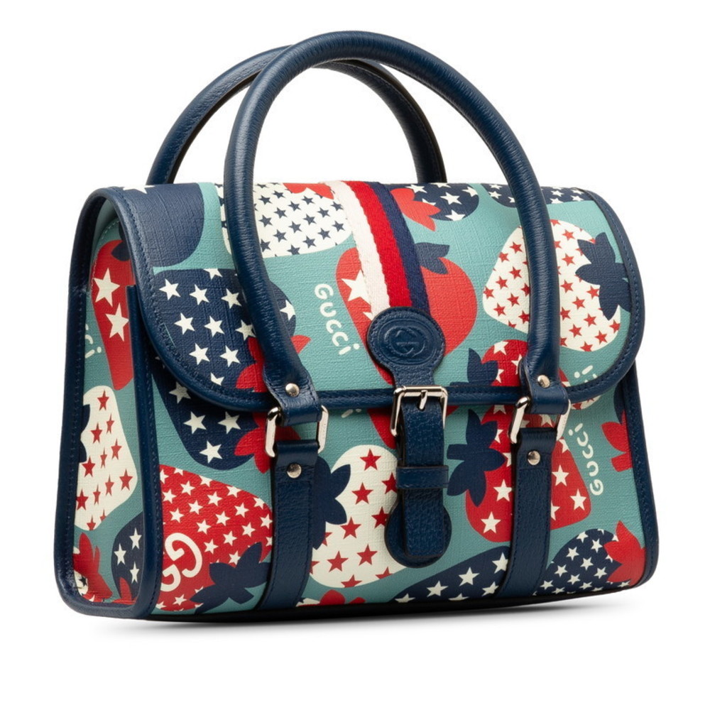 Gucci Handbag Strawberry Blue GG Multicolor
